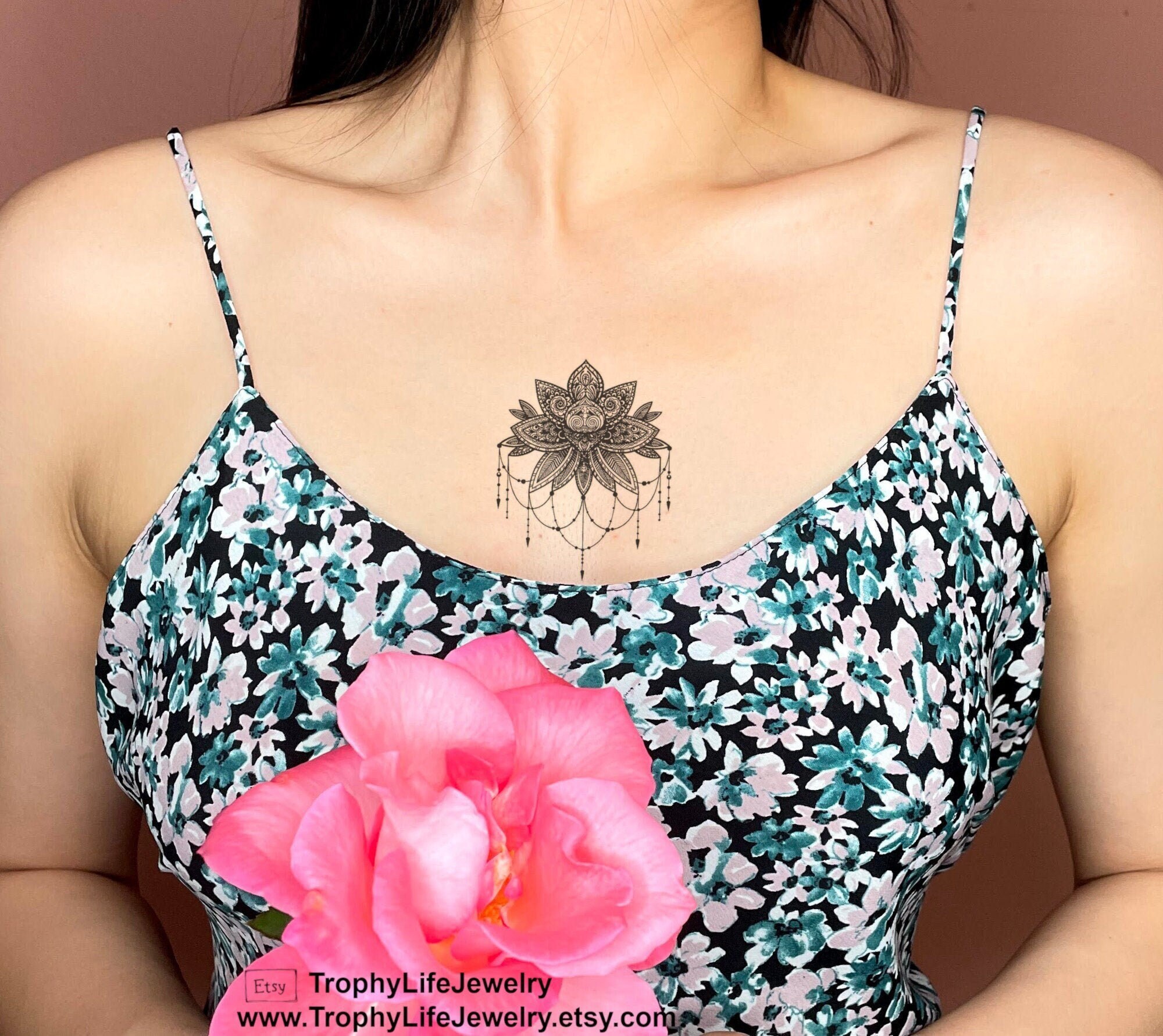 Large Geometric Underboob Mandala Temporary Tattoo – TattooIcon