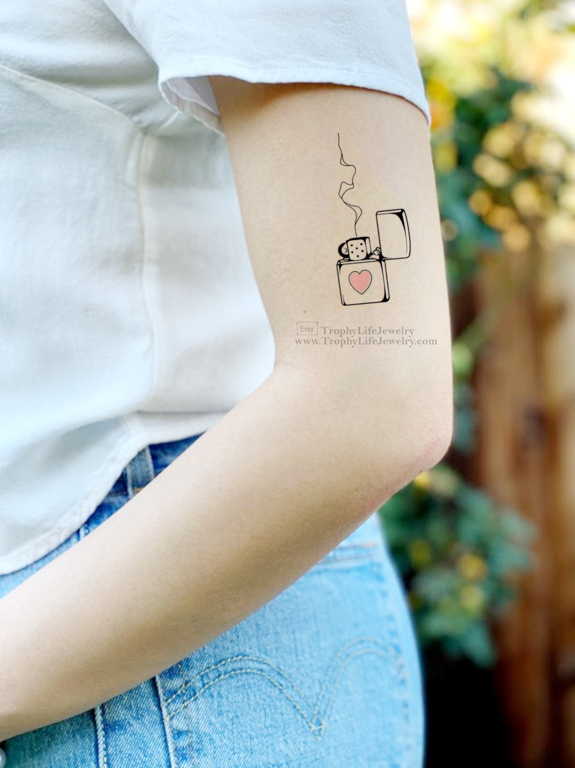 Buy Lighter Tattoo  Lighter Temporary Tattoo  Lighter With Heart Online  in India  Etsy