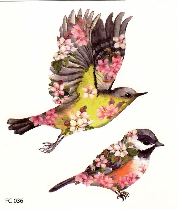 Songbird Tempoary Tattoo Spring Cute Bird Tattoo Bird Etsy