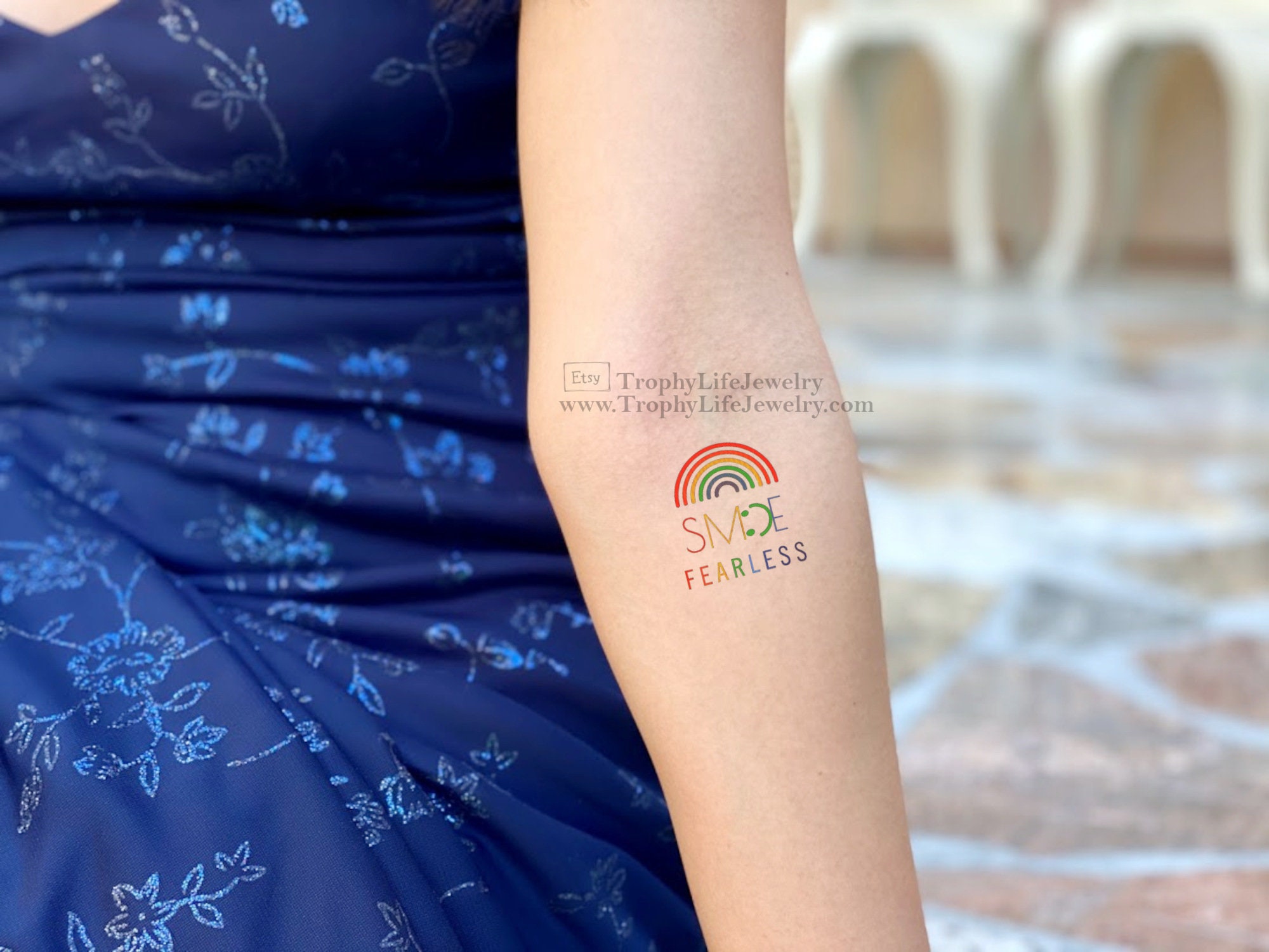 Small Rainbow Tattoo Set of 6 Temporary Tattoos SMILE - Etsy Australia