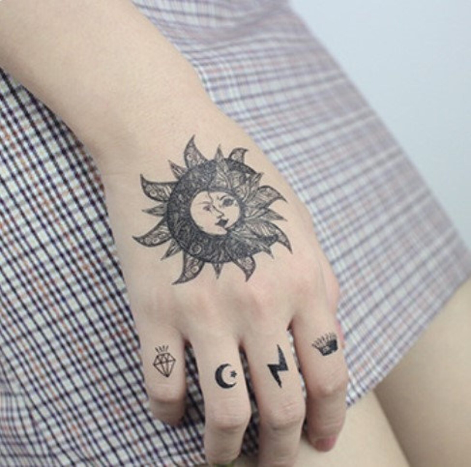 Bohemian Sun And Moon Mandala Tattoo Sun Moon Mandala Temporary Tattoo Bohemian Temporary Tattoo | Etsy