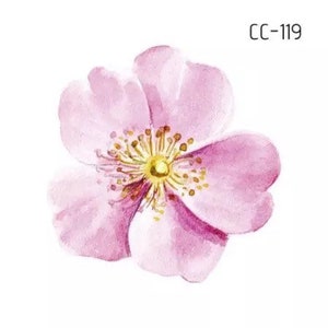 Cherry Blossom Tattoo / Floral Temporary Tattoo / Floral Tattoo / PINK Flower Tattoo / Small Temporary Tattoo / Vintage Temporary Tattoo CC-119