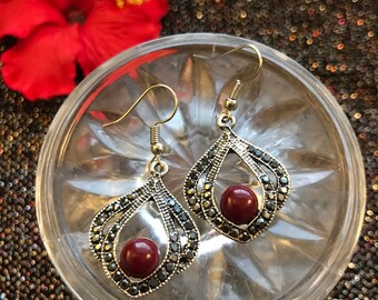 Christmas Gift | Holiday Gift | Gift for Grandma | Gift for Mom | Ruby Red Earrings | Chandelier Earrings | Garnet Earrings