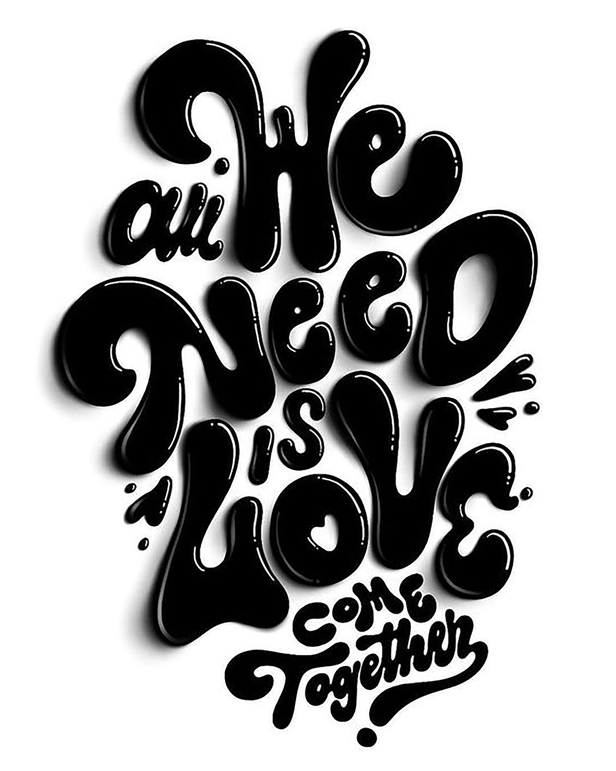 All We Need Is Love Music Poster Etsy
