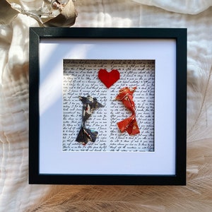 Koi origami con promesse nuziali in cornice 3D: un regalo di anniversario unico, un ricordo di nozze, un regalo di fidanzamento, un regalo di anniversario di carta