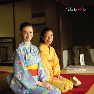 Japanese Yukata, Summer Kimono, Cotton Kimono, Bath Robe, Purple Floral on Black image 6