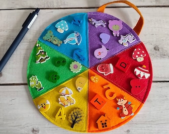 Cerchio dei Colori Primari e Secondari, Materiali Montessori, Gioco di abbinamento, Gioco di Memory (No Velcro) Sempre accompagnati da adulti (piccole parti)