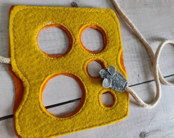 Cheese and Mouse Fine Motor Skill Game. Sensory bin. Montessori Materials. Manipulative game!