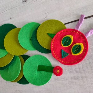 The very hungry Caterpillar, Buttoning game, Fine motor skill !!