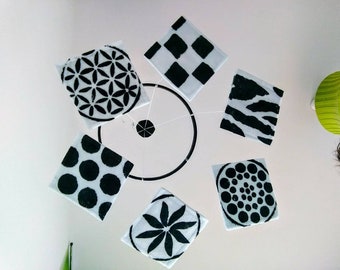 Black and White Baby Mobile , Crib Mobile Montessori, Newborn Mobile, Monochrome Mobile , Nursery Decor