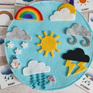 Weather Circle Game ( Pieces and Cards included), Jeu de cercle météo , Wetterkreis-Spiel, Círculo de Juego de Meteorología