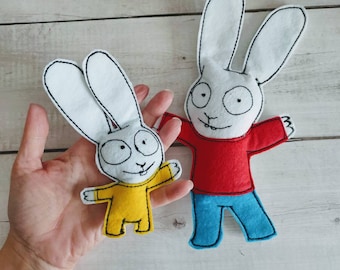 Simon Supper Rabbit and Gaspard (Felt stuffed toys)