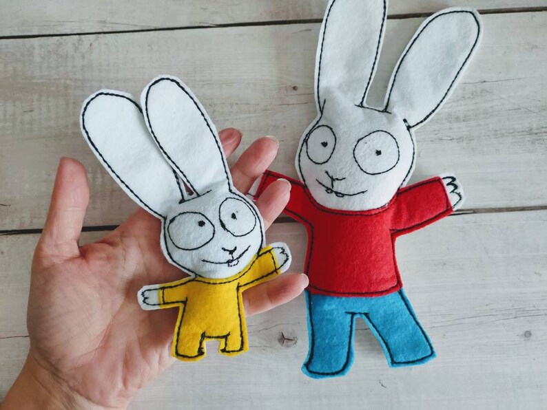 Simon Supper Rabbit and Gaspard felt Stuffed Toys - Etsy