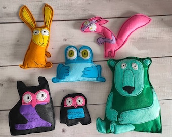 Retrouver les animaux de la forêt (6 peluches en coton)