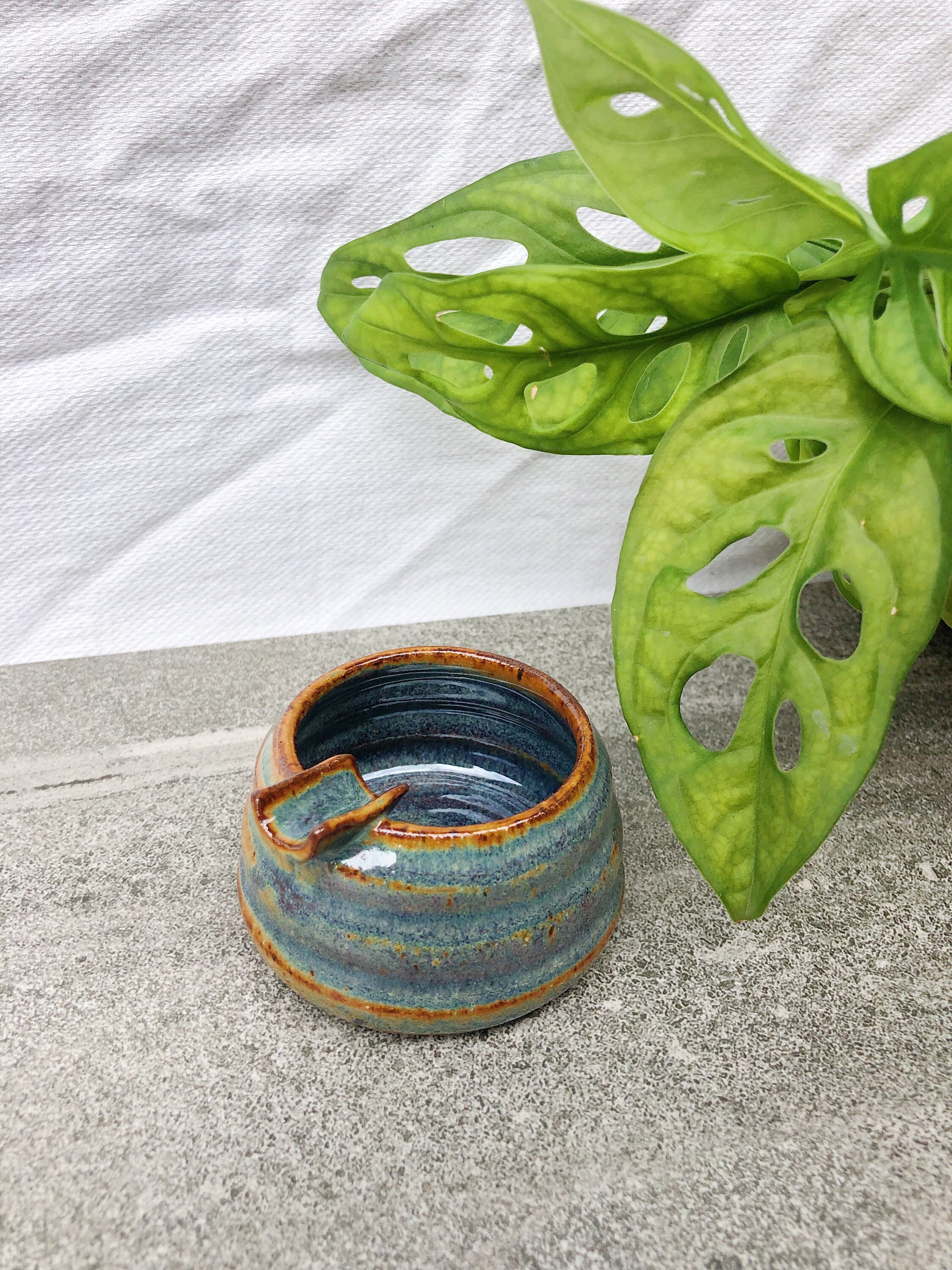 Mini Ceramic Ashtray with Joint Rest Handmade Pottery Ashtray Etsy