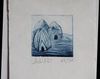 Print 11 "Blue House", from the series "the little houses"