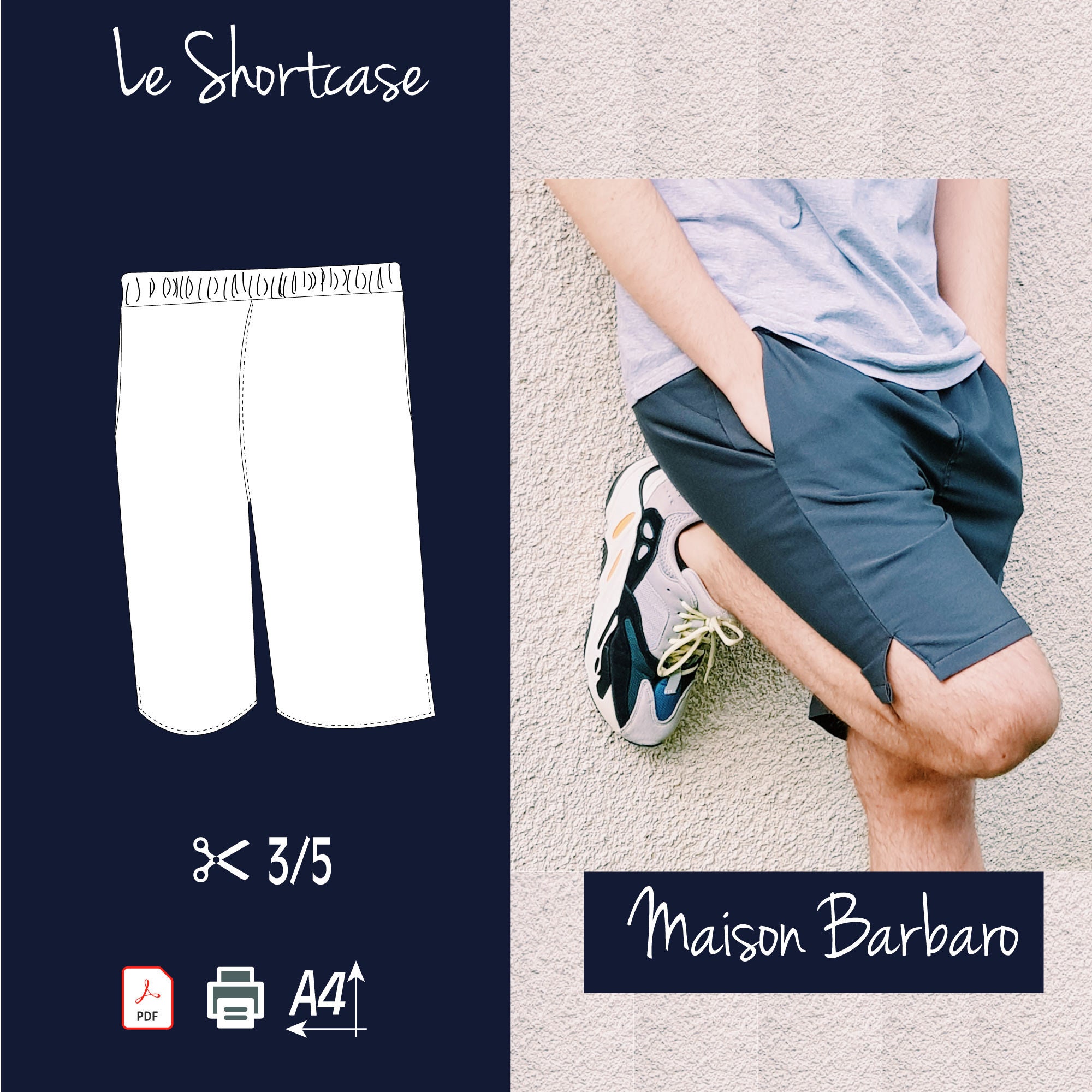 Patron du short de sport homme - Shortcase - Maison Barbaro