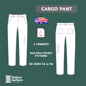 Cargo pants pattern by Maison Barbaro, PDF A4 pattern to download, English version of pattern and explanations booklet