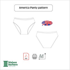 America panty pattern by Maison Barbaro, A4 PDF pattern to download, enlish version of the panty pattern