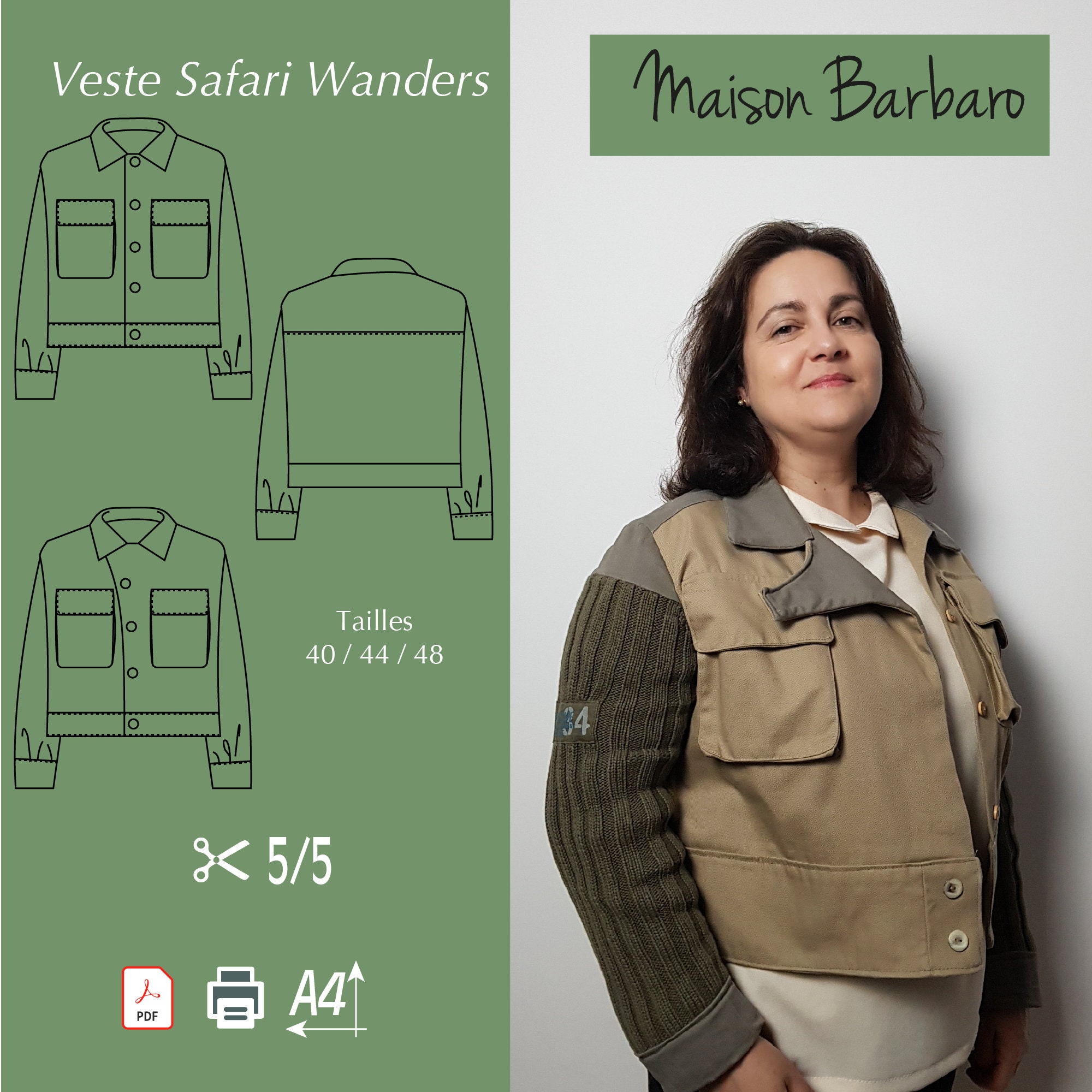 Jacket Pattern Name Jacket Sewing Pattern | Instant Download | Easy Digital PDF | Size 40 ...