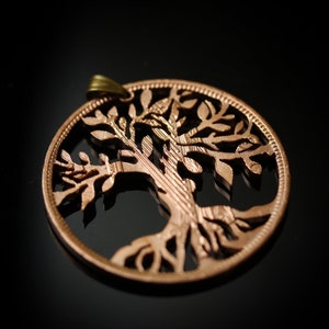 Arbre de vie Irlande 1 pendentif pièce de monnaie taille pingin avec collier.