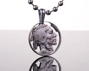 @Indian Head Coin Turquoise Necklace
