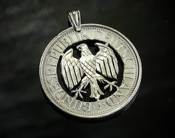 Deutschland Mark Cut Münzanhänger mit Halskette Bundesadler Deutschland Berlin München