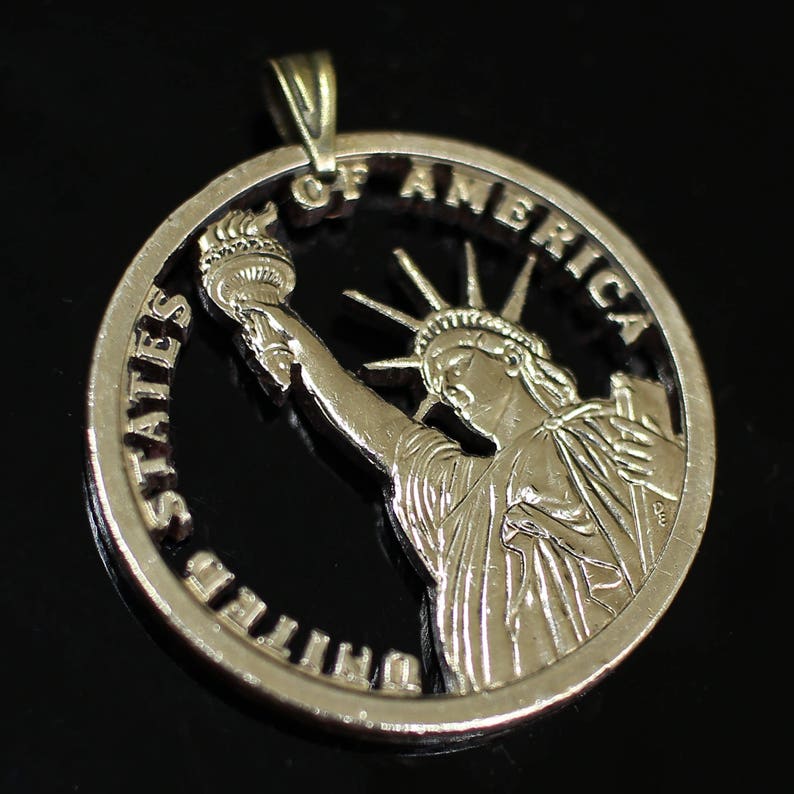 Cut Coin Anhanger Ruckseite Einer Presidents Dollar Munze Mit Etsy