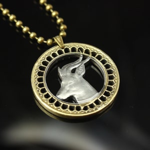 Algeria 50 dinars Gazelle Cut coin  Pendant & Necklace