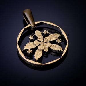 Singapore 1 dollar Cut Coin Pendant with necklace Star Jasmine flower Kuala Lumpur Lion city new design