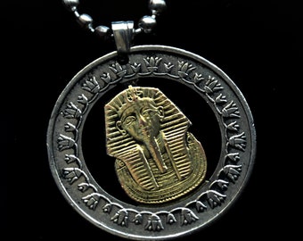 Egyptische koning Toetanchamon één pond geslepen munthangerketting, handgeslepen (zonder deuken)