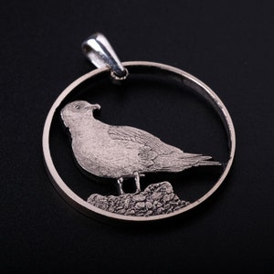 Bird Stercorarius Parasiticus Pendant & Necklace Shetland Islands Cut Coin image 2