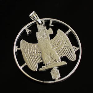 1 Lira - Vittorio Emanuele III Italy. Cut Coin Pendant with Necklace. 1938yr. 26.6mm.