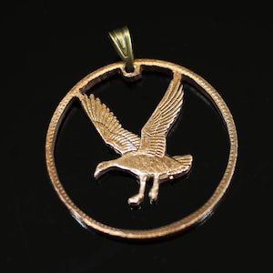 Upland Goose Coin Cut Pendant and Necklace  FALKLAND ISLANDS Two Pence