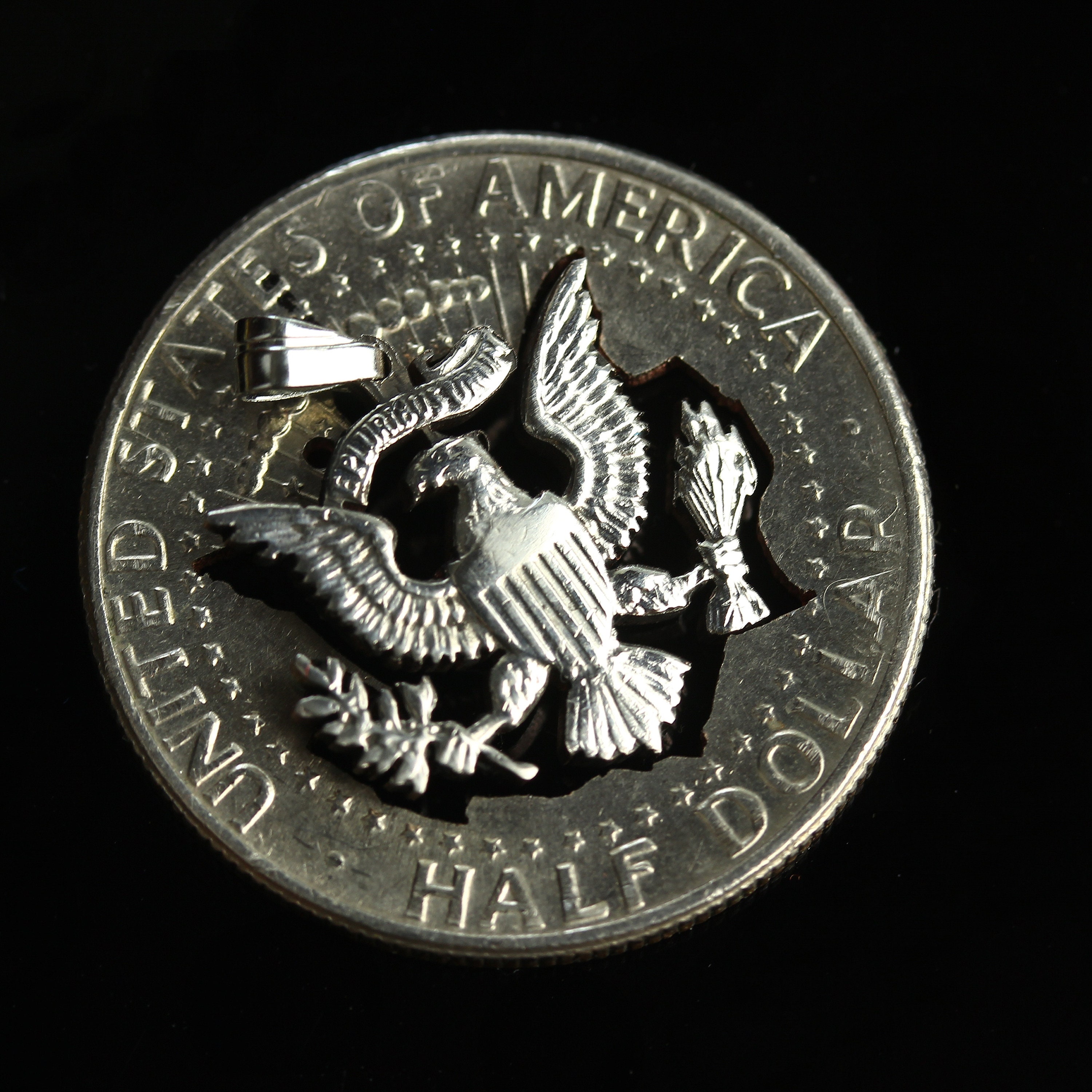 RAOING Eagle l Half Dollar チャーム Eagle Cut Coin Pendant & Necklace Half Dollar USA Coin. New York