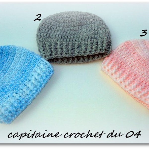 Bonnet laine, bonnet enfant, chapeau, unisexe, fille, garçon, 1 ans, 2 ans, confectionné au crochet, en laine acrylique, fait main .