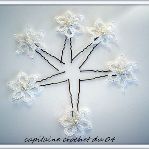 Accessoires coiffure, barrettes Mariage invisibles fleur pour cheveux blanc cérémonie invisibles fleur blanche Mariée dentelle frivolité