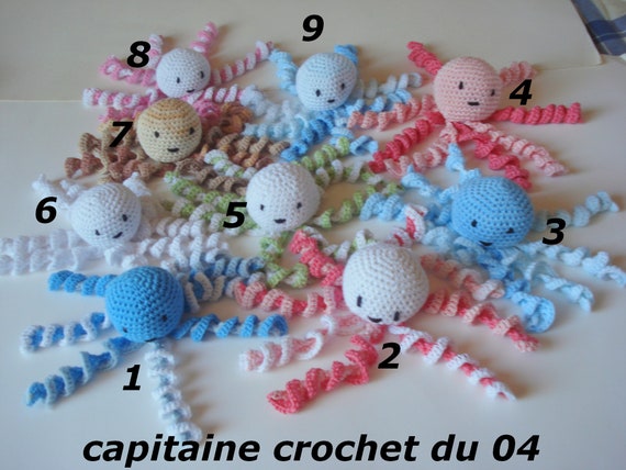 Pieuvre Au Crochet En Coton Jeux Et Jouets Peluches Amigurumi Etsy