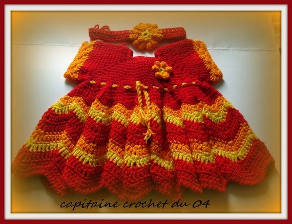 Ensemble Bebe Robe Bandeau 6 9 Mois Confectionnee Au Etsy India