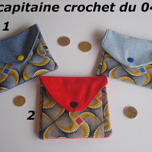 Porte monnaie en jean, recyclé, porte carte, trousse, pochette, fait main
