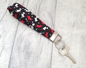 Dog Keyring, Handmade Key Fob, Dog Dad Gift, Wristlet Keychain