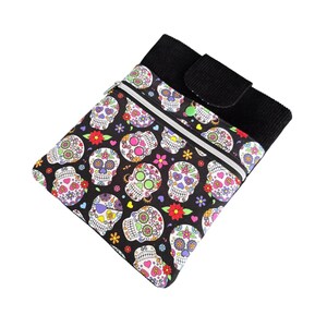 Cartable tête de mort, pochette livre, pochette Kindle, cadeau pour amoureux des livres, cadeaux gothiques