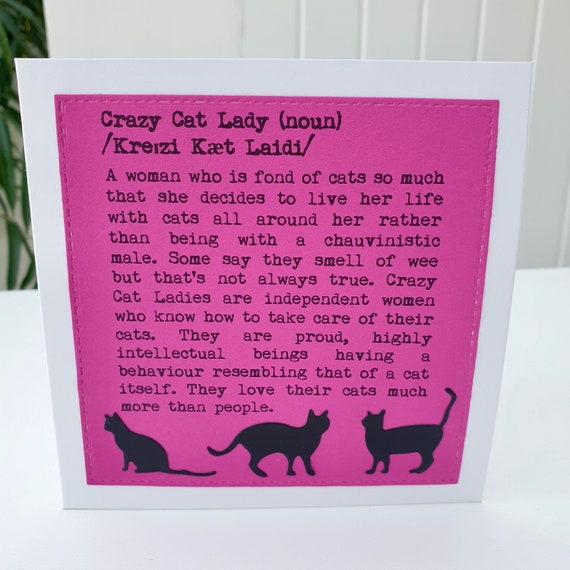 Carte De Voeux Folle De Dame De Chat Carte Drole De Chat Etsy Canada Carte De Voeux Folle De Dame De Chat Carte Drole De Chat Etsy Canada