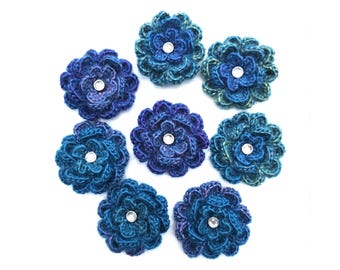 Crochet Flower Brooch, Floral Corsage, Bag Charm, Hat Pin