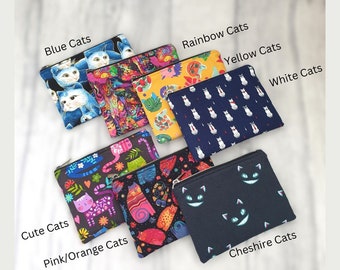 Cat Card and Coin Purse, Zipped Purse, Gift for Cat Lover