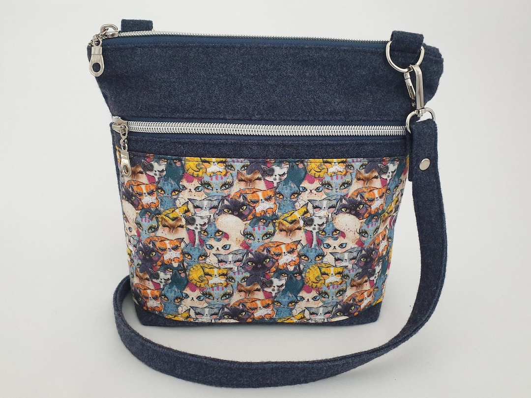 Cat Crossbody Bag, Cat Shoulder Bag, Gift for Cat Lover, Cute Cat Bag