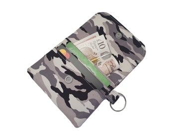 Camouflage Card Holder Keyring, Army Inspired Gift, Fathers Day Gift