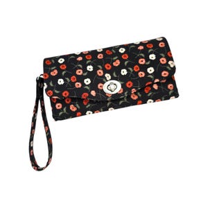 Pochette coquelicot, porte-cartes avec bracelet, cadeaux fleurs de naissance