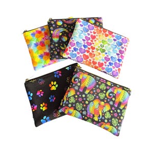 Cartes arc-en-ciel et porte-monnaie, cadeau enseignant, petit sac à main zippé
