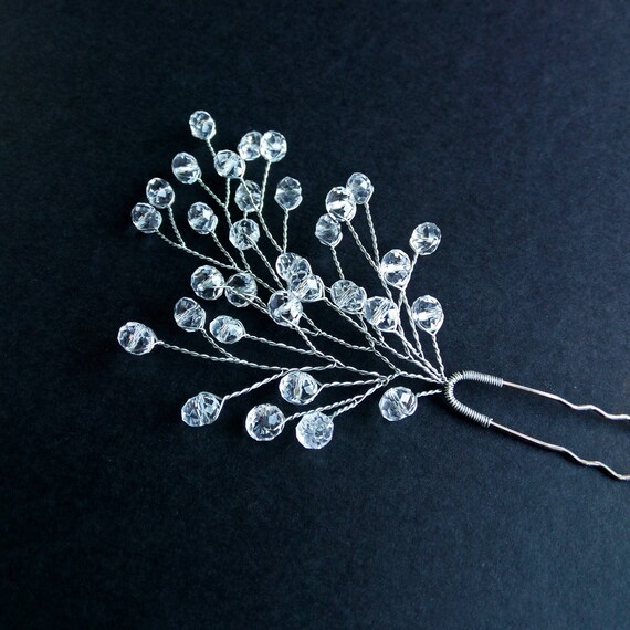 Winter Hair Pin Crystal Hair Pin Decorative Hair Pin Wedding Etsy